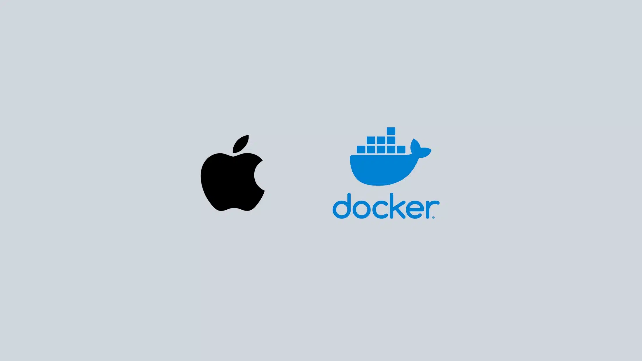 Apple and Docker logos
