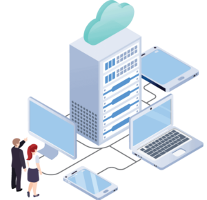 Set of multiple devices connected to a cloud data storage. Do you know how to learn SQL