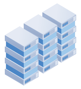 Illustration of three data storage centers. Come and read how to learn SQL
