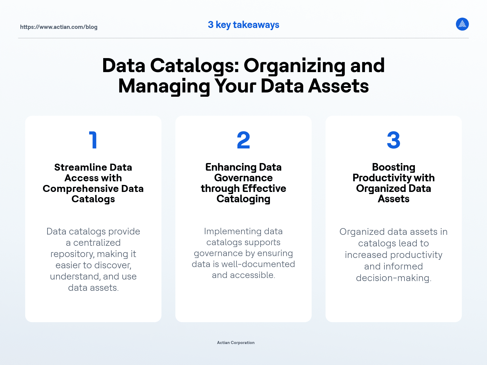 catalogue de données key takeaways