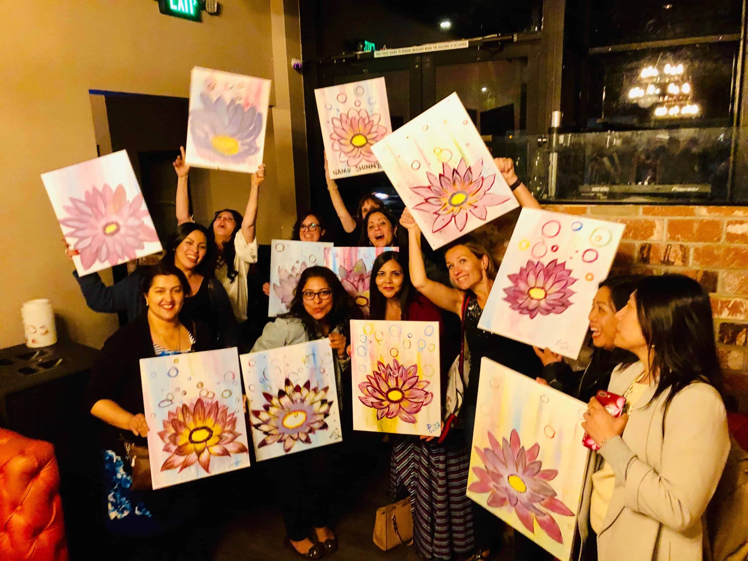 Ladies of Actian at painting night