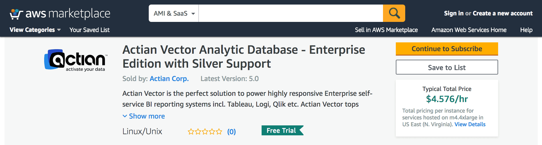 AWS Marketplace enterprise edition