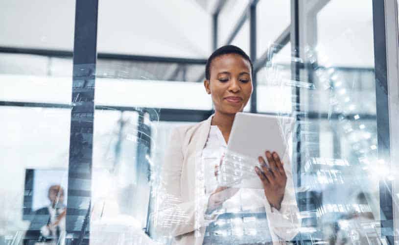 Woman Accessing Cloud Data