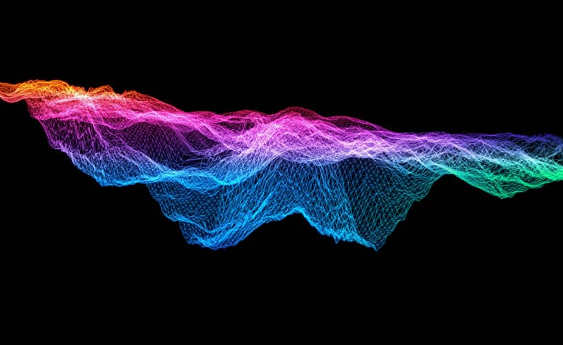 Digital colored waves in data modeling representation.