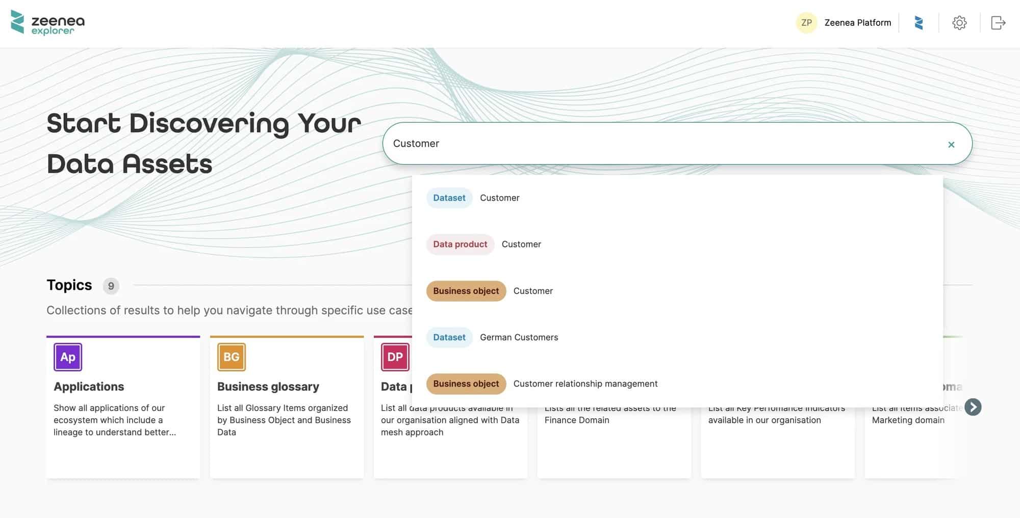 automated data discovery search suggestions on actian explorer