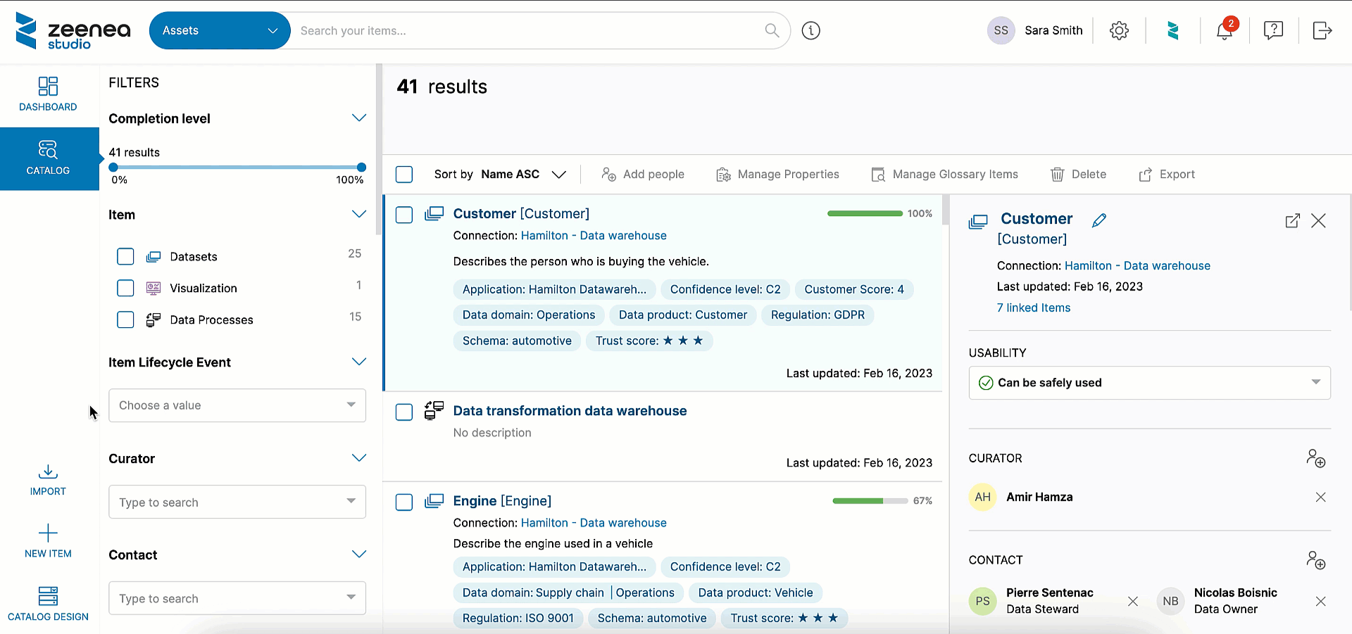 gif showing how users can import and catalog data assets with actian studio to simplify data management