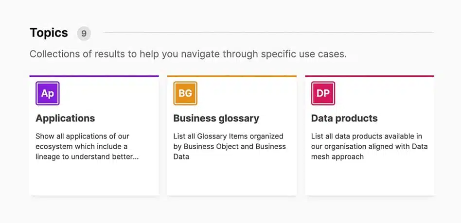 collection of topic results in actian explorer