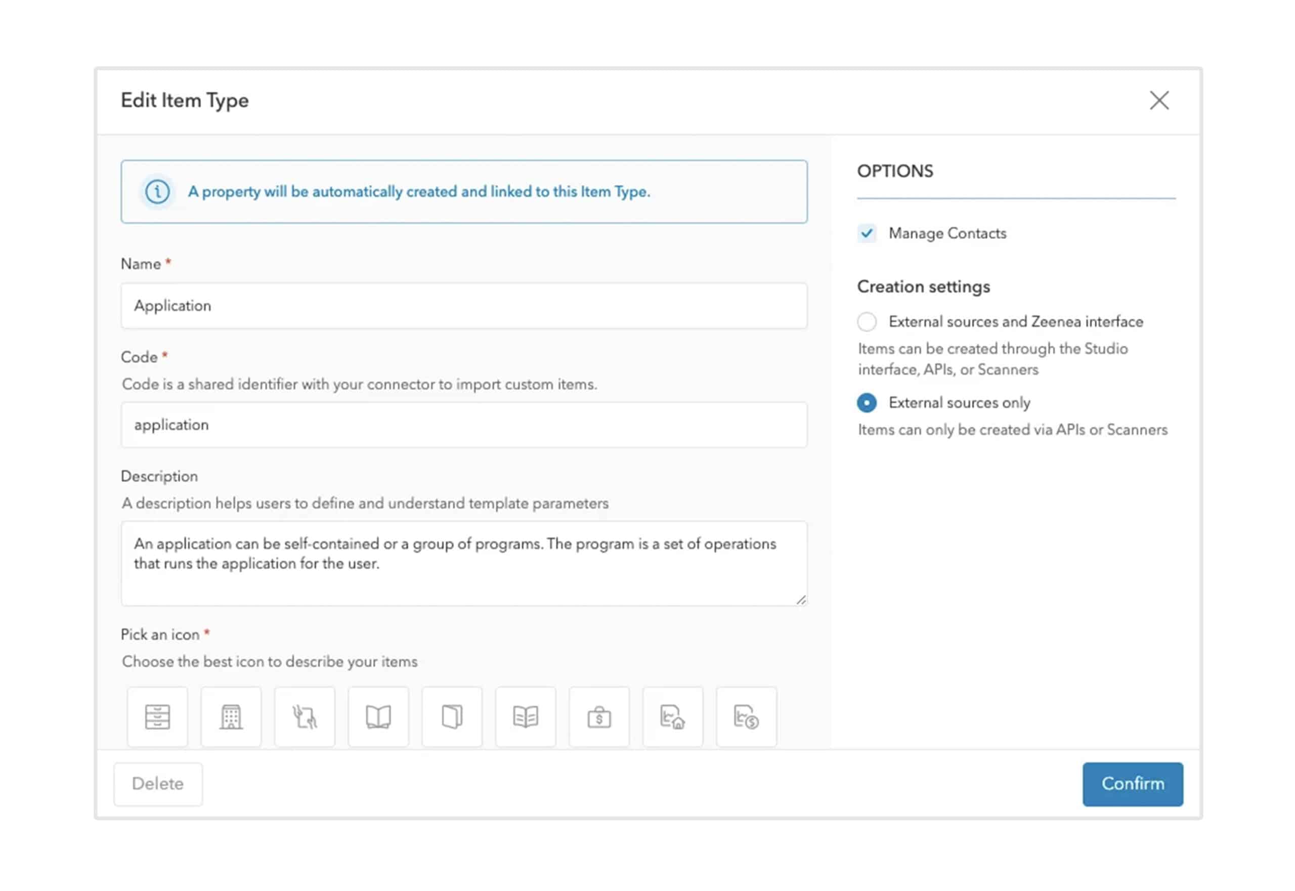 Zeenea enterprise process registry screenshot