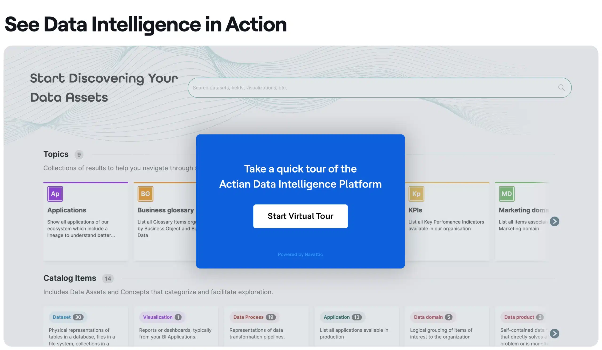 See Data Intelligence in action with a quick virtual tour