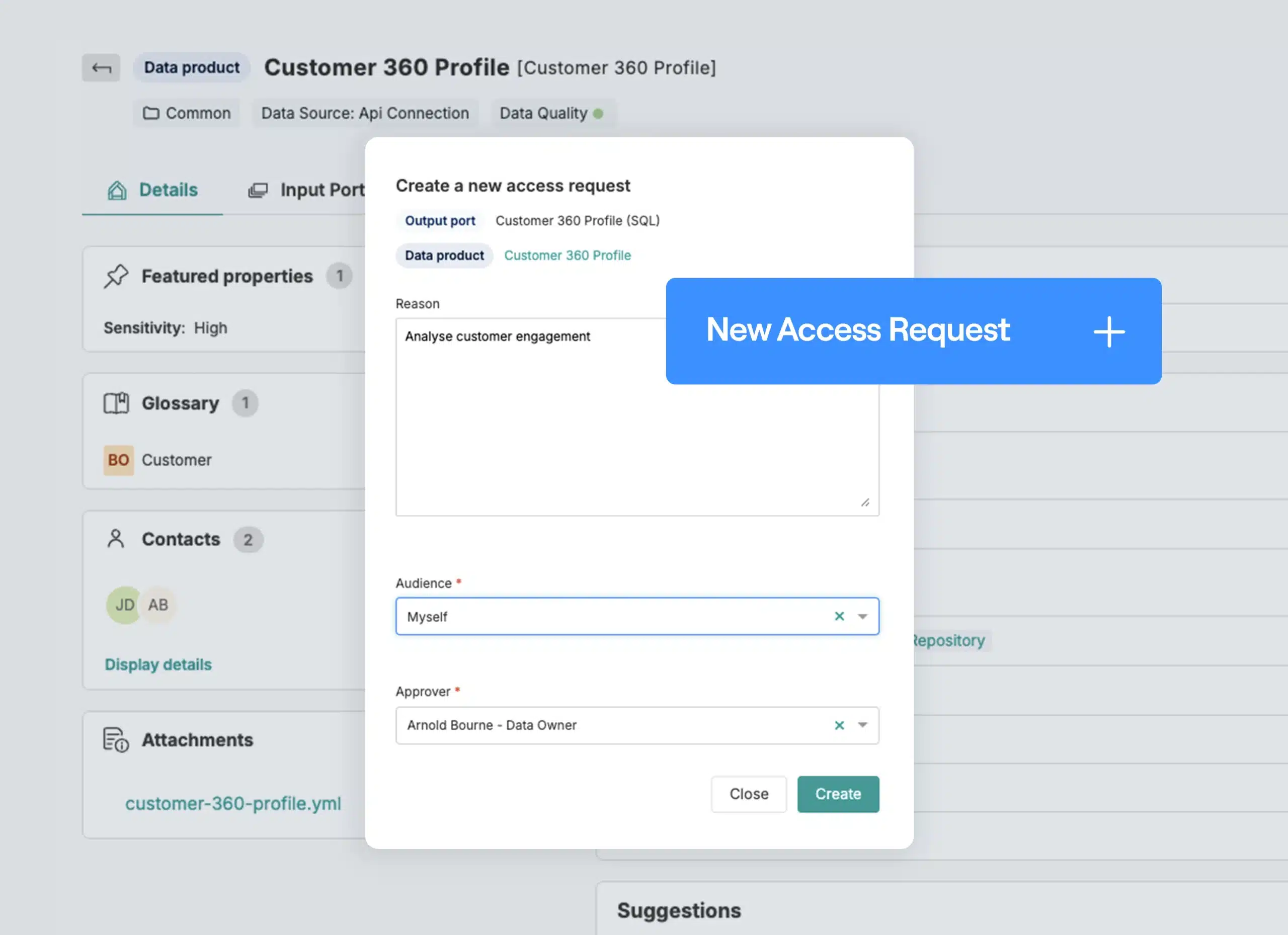 Data Products and Contracts Screenshot