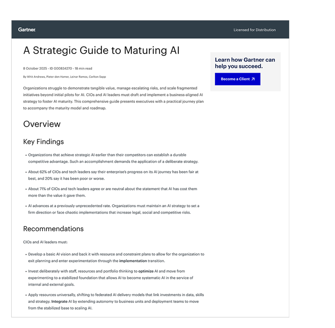 Gartner Analyst Report