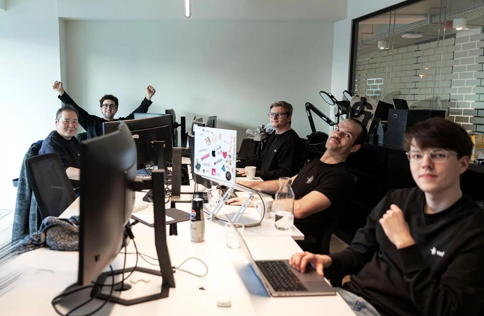 wobby employees at a table