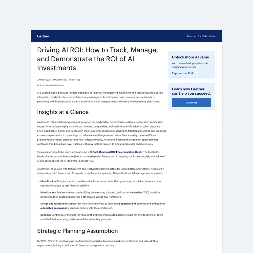 Gartner Report Driving AI ROI