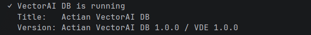 terminal vectorai db is running