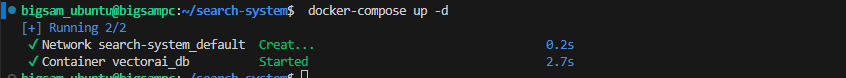 container startup output