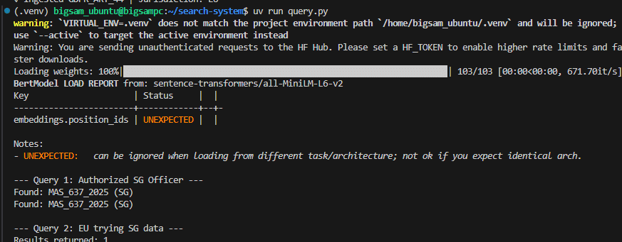 query output retrieved chunks
