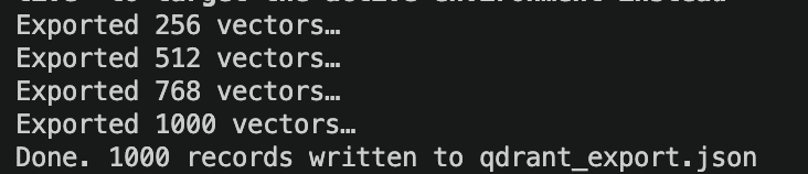 exportar datos desde qdrant
